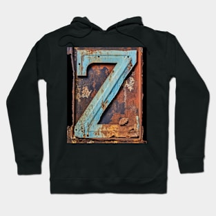 Rusty letter Z  Monogram Initial Z Hoodie